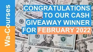 Congratulation to SamA, Winner of the Cash Give Away for the Month of February 2022