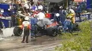 Ryan Hunter Reay suffers a pit fire, 2003 CART Denver