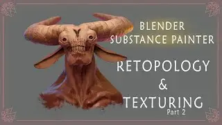 Demon bust Blender & Substance Painter | Time lapse | PART 2
