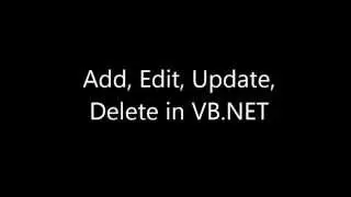 Add, Edit, Update, Delete in VB.NET .