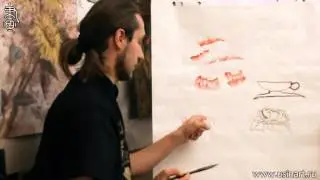 Обучение рисованию Пиона при помощи живописи у-син. Урок 1. 
