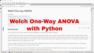 Python - Welch One-Way ANOVA