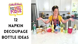 12 Napkin Decoupage Bottle Ideas with Mod Podge