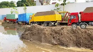 Xe Tải 4 Chân Chở Đất Quá Tải Đi Sập Cầu, Xe Ô tô Điều Khiển, Xe Đồ Chơi, Máy Xúc Cát, Dump Truck