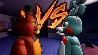 SFM Five Nights at Freddy's : Toy bunny vs Toy fredyy (Funny fight)