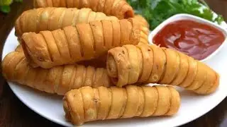 मीठा खाकर हो गए हैं बोर तो बनायें गेहुँ के आटे से ये चटपटे आलु रोल | Potato Roll Samosa |Aloo Samosa