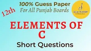 Elements of C| Computer Solved Past Papers for 2nd Year 2022| Important Short Questions| Chapter 9
