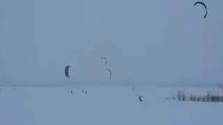 Кайт покатушки в Самаре на поле Mирный-1. 09. 01. 2016 г.