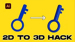 3d Key | Easy 2d to 3d Hack for beginners | 3d inflate Illustrator tutorial