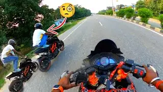 Ktm duke 250 & pulsar rs200  crazy riding | street race with crazy rider | full throttle hyper ride