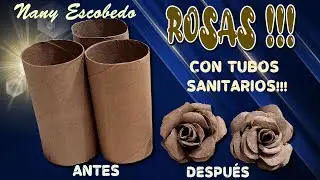ROSAS CON TUBOS DE PAPEL SANITARIO