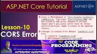Asp.net Core Tutorial || Cors Error | CORS | Lesson 10 | Core Tutorial by Avinash