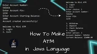 Mini atm using java language || Java Language Project