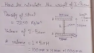 How to Calculate the weight of I-Beam | Civil Engineering |
