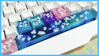  Cloudy Sky Resin Custom Keycaps 💙 Watch Me Resin - Mani Land