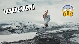 I FOUND THE BEST PLACE TO SET UP A TRAMPOLINE?! *1500 METER MOUNTAIN*