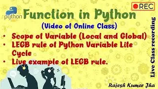 Python Function Part 6 (Scope of Variable) | Python Tutorial | Class-12 |CBSE | Rajesh Kumar Jha