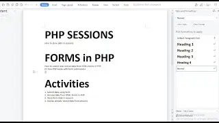 PHP Lecture 4: Sessions, Forms And  loops in Urdu along with practice and activities.