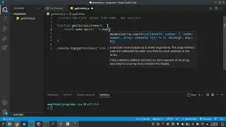Javascript program get initials from a name