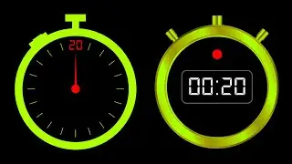 Stopwatch 20 Second No Copyright - Yellow Green Frame