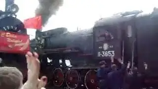 Паровозы Эу683-89, Л-2057, Л-3653 - 9 Мая 2013 года, на станции Канатчиково