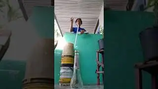 TrickShot! throw straw in the bottle PART 1. #Shorts