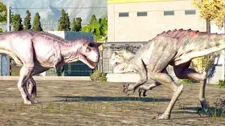 Dinosaur Battle Compilation Scorpius rex VS Carnotaurus, Allosaurus in Jurassic world evolution 2