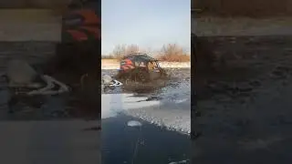 потопил снегоход, вездеход часть 1