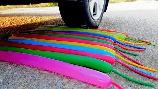 Experiment Car vs Rainbow Water Balloons | Crushing Crunchy & Soft Things by Car