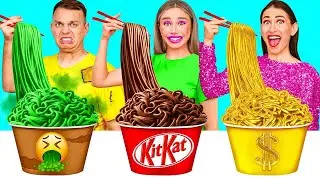 Rich vs Broke vs Giga Rich Food Challenge | Funny Moments by BaRaDa Challenge