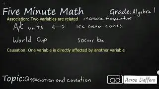 Algebra 1 Association and Causation