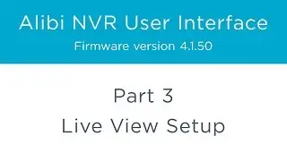 Alibi NVR User Interface – Part 3 - Live View Setup