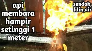 Eksperimen mudah | lilin panas di kasih air | api langsung membara hampir 1 meter