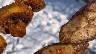 Шашлык из карпа на мангале