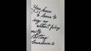 cursive handwriting practice in English / Neat handlettering with passion