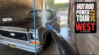 Power Tour West! Quick wash before we hit the road.