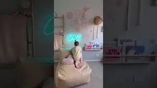 Nursery Wall Decor Idea: LED Neon Lights + Flower Decals 💙🌸 #customneon #neonlights #nurserydecor
