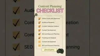 Marketing Tips: Content Planning checklist