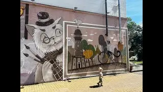 Наш правнук Арсений в музее кошек