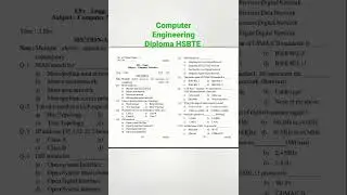 #hsbte Computer Network  Question Paper #diploma #5thsemester