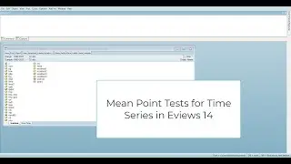 Detecting Change in Mean value of a Timeseries data in EViews 14