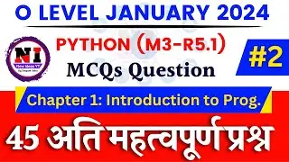Day 2 | Python(M3-R5.1) MCQs | o level python mcq | python for o level Jan 2024 | python mcqs 2024