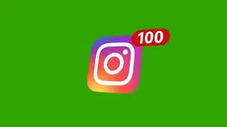 Instagram app icon / notifications count to 100 / Green screen