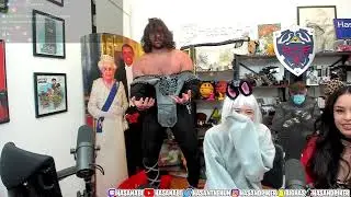 Hasan struggles to wear a Geralt of Rivia costume