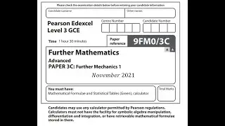 Further Mechanics 1 2021 Pearson Edexcel A level further maths