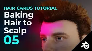 Blender Hair Cards Tutorial 05 - How to bake the hair to the scalp
