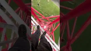 Free Climbing a 290 Meter Transmission Tower (950 Feet) #shorts