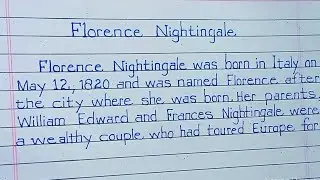 Florence Nightingale Essay 500 words in English// Florence Nightingale Paragraph writing