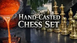 Hand making incredible brass chess set from scrapped metal!