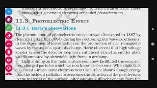 11.3 Photoelectric effect 11.3.1 Hertz's observation ncert line by line explanation